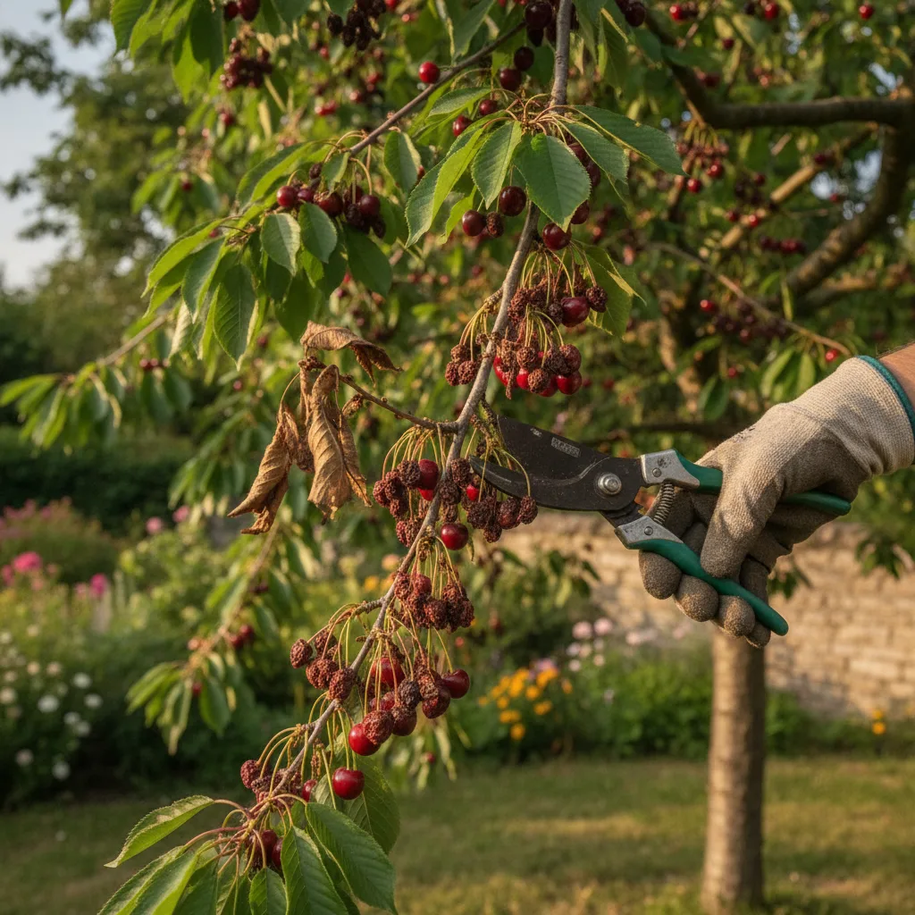 Cerisier malade : traiter le monilia sur fruits et rameaux en été