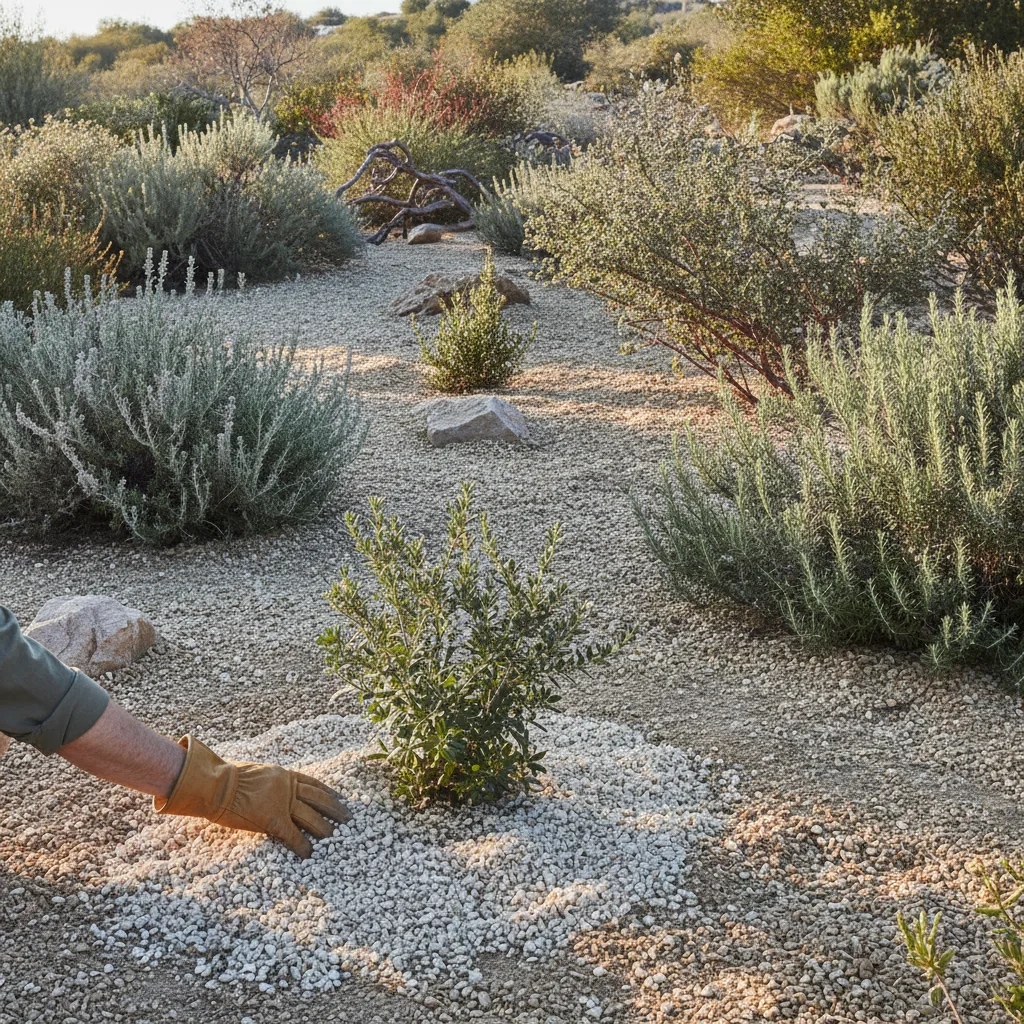 Jardin chaparral : gérer le sol et le paillage minéral en septembre