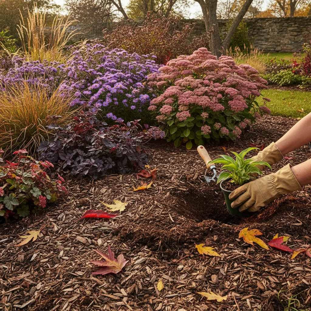 Massif coloré d'automne : associer floraisons et feuillages en septembre