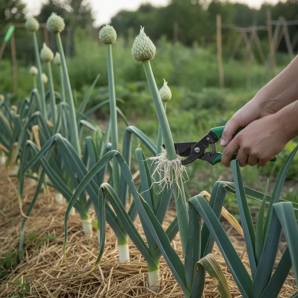 Poireaux montés en fleur en août : couper ou laisser ?