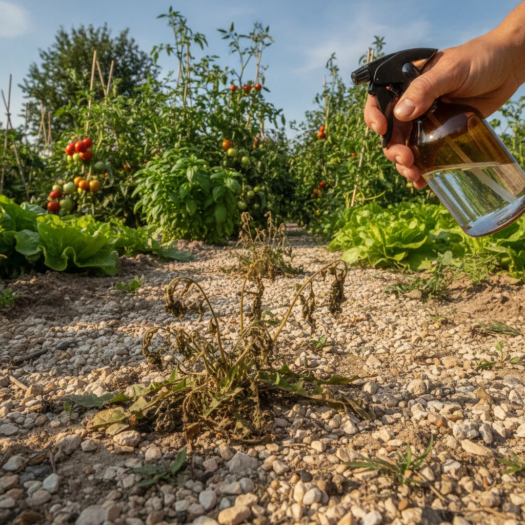 Vinaigre blanc au jardin : ce qu'il détruit vraiment et ses limites