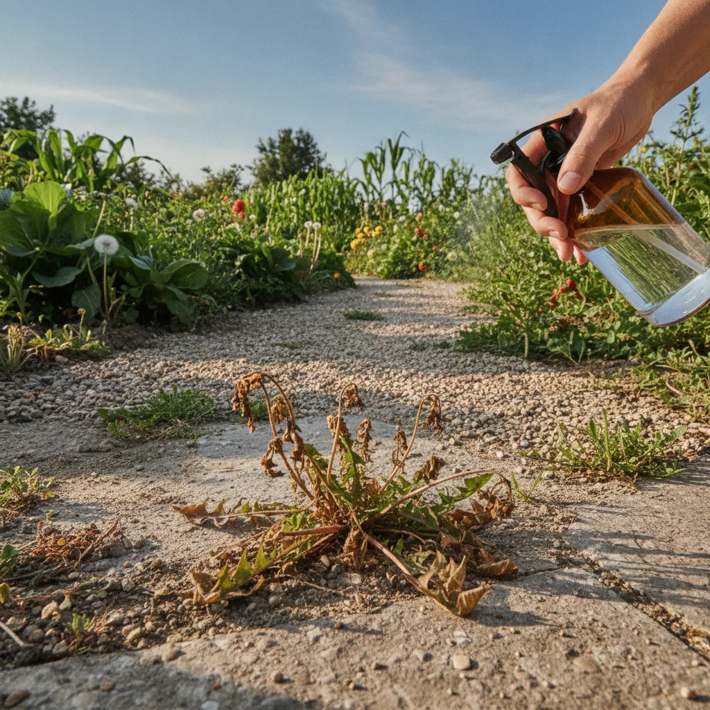 Vinaigre blanc au jardin : ce qu'il détruit vraiment et ses limites